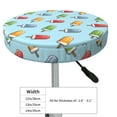 thumbnail image 4 of Xecao's Modern Ice Cream Print Stool Covers offer stylish, washable protection for PU round bar stools, perfect for home or commercial use., 4 of 7