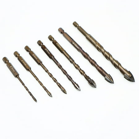 

Homeex Multifunctional Vitrified Brick Alloy Drill Bit Set Copper 345681012Suit