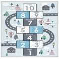 thumbnail image 2 of SAFAVIEH Kids Playhouse City Hopscotch Machine Washable Area Rug, Grey/Blue, 3'3" x 3'3" Square, 2 of 13