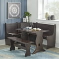 thumbnail image 2 of TMS 3-Piece Corner Reversible Indoor Dining Breakfast Nook with Storage, Includes Nook, Table and Bench, Espresso, 2 of 6