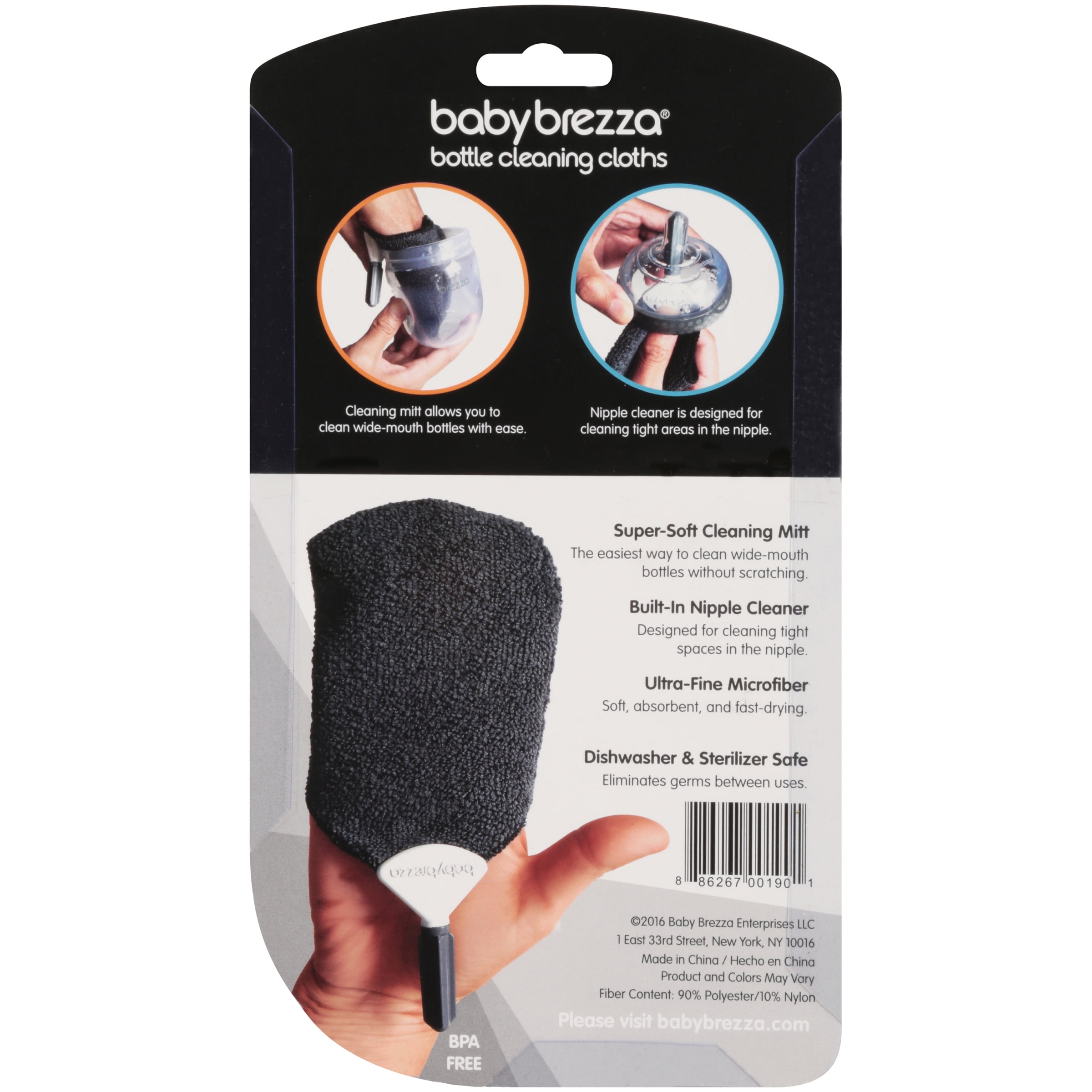 Grey Baby Brezza Bottle Cleaning Cloth 3 Pack