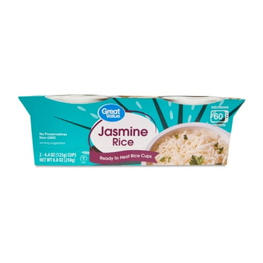 Great Value Ready to Heat Jasmine Rice Cups, 8.8 oz, 2 Count