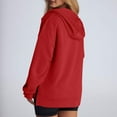 thumbnail image 3 of Fiaer,Half Zip Hoodies for Women,Womens Plus Size Loose Fit Casual Solid Color Hooded Sweatshirts Trendy Lightweight Hooded Pullovers Red XL, 3 of 5