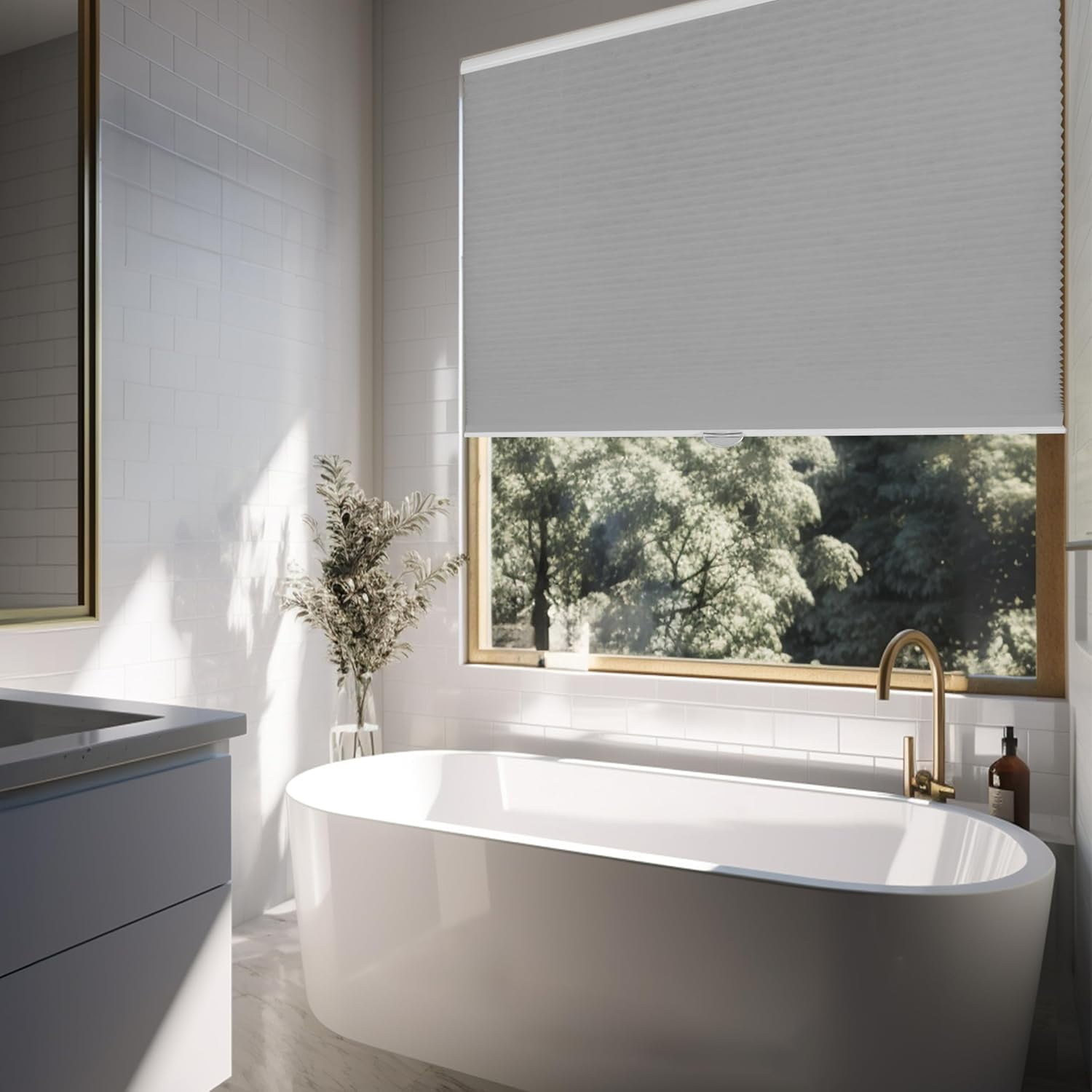 Chicology Silver Cordless Light Filtering Cellular Shades 36.25 in. W x 48 in. L