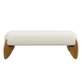thumbnail image 3 of Aukfa Modern Lon Bouclé Ottoman Bench, pholstered Footrest Bench for Entryway/Bedroom/Living Room,White, 3 of 6