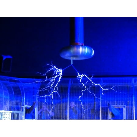 - LAMINATED POSTER High Voltage Experiment Tesla Coil Flash Poster Print 24 x 36