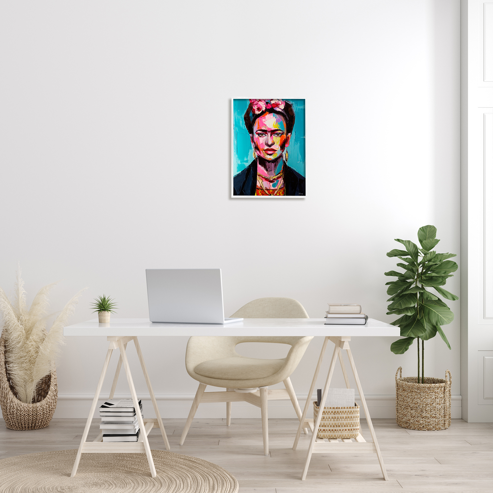 Stupell Indtries Abstract Frida Portrait Contemporary Paint Patch Collage,16 x 20,Design by Lana Tikhonova