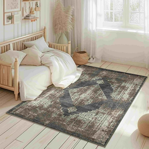 Planet Rugs Indoor Boho Oriental Traditional Vintage 5x7 Area Rug For Living Room Carpet