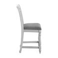 thumbnail image 5 of Set of 2 Gray Solid Wood Slat Back Barstools, Coastal Oyster Shell Style, 19.5"W x 24.5"D x 39.8"H, Easy Assembly for Kitchen Island, Home Bar, Living Room Decor, 5 of 8