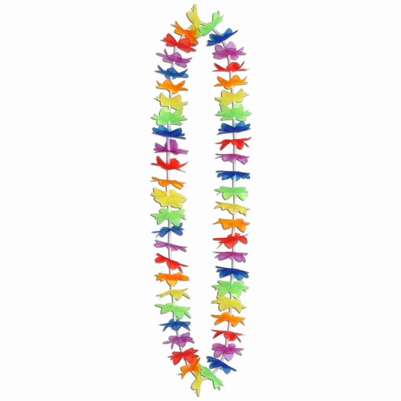 Beistle 40" Silk 'N Petals Rainbow Floral Lei Multicolor 50/Pack (57391-50)