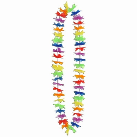 Beistle 40" Silk 'N Petals Rainbow Floral Lei Multicolor 50/Pack (57391-50)