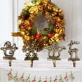 thumbnail image 1 of Soportes para colgar calcetines navide帽os vintage Mu帽eco de nieve Pap谩 Noel Copo de nieve Ciervo Ganchos para colgar de hierro Repisa de chimenea de Navidad Decoraciones para chimenea (Ciervo), 1 of 2