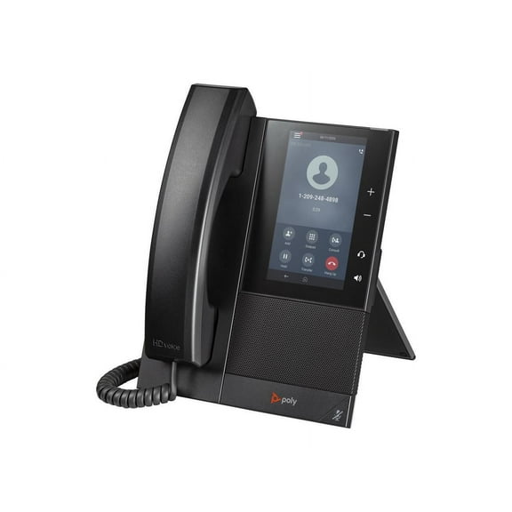 Poly CCX 505 IP Phone - Corded - Corded/Cordless - Wi-Fi, Bluetooth - Desktop, Wall Mountable - Black - 24 x Total Line - VoIP - 2 x Network (RJ-45) - PoE Ports