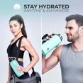thumbnail image 5 of ALBOR Triple Insulated Water Bottle with Straw and 4 interchangeable lids Stainless Steel And Leak Proof 32 Oz Seafoam, 5 of 6