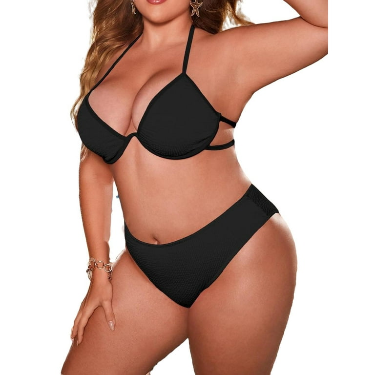 Buy DLZ hot girl classic halter tight bikini set for women (L, BLACK)  Online at desertcartHong Kong