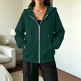 thumbnail image 6 of Women's Zip Up Hoodies Oversized Fleece Long Sleeve Sweatshirts Casual Fall Jacket Coat with Pocket, 6 of 6