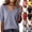 #01 Blue, variant on Womens Short Sleeve Knit Sweaters V Neck Ribbed Trim Soft Stretchy Breathable Lightweight Pullover Tops Wrinkle Resistant Casual Summer Wear Shirts , 3XL, #01 Beige