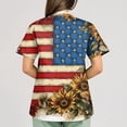 thumbnail image 4 of 4th of July Womens Scrub Tops Loose V Neck American Flag Print Scrubs Short Sleeve USA 250th Anniversary Patriotic Scrub Shirts Nursing Workwear Medical Nurse Uniform with Pockets Sky Blue M, 4 of 5