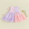 thumbnail image 4 of Robes en Tulle de Couleur Contrastée Sans Manches d'Été pour Filles, 4 of 8