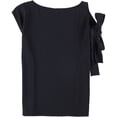 thumbnail image 2 of Helmut Lang Womens Satin Knit Blouse, Black, X-Small, 2 of 2