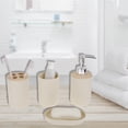thumbnail image 4 of Unique Bargains 1 Set Durable Round Bathroom Kit for Bathroom Light Brown Plastic, 4 of 4