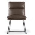 thumbnail image 3 of Anwar Light Brown Faux Leather Wide Seating Accent Chair with Metal Legs, 3 of 8