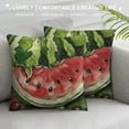 thumbnail image 3 of PHYHOO Summer Decorative Throw Pillow Covers, Red Green Stripes Outdoor Home Decor, Flower Farmhouse Cushion White, 3 of 5