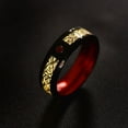 thumbnail image 4 of Anillo de acero de titanio con patrón de dragón, pieza de dragón, anillo de joyería luminosa con incrustaciones de diamantes, anillo de acero inoxidable, 4 of 6