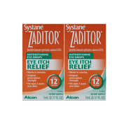 Bundle of 2 Systane Zaditor Antihistamine 12hr Eye Itch Relief Eye Drops 3 years & Older 0.17 fl oz 5 ml *EN