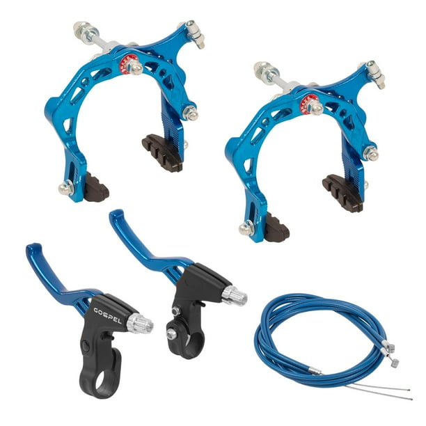 Juego de frenos caliper Gospel BMX Aluminio Azul anodizado con palancas de freno Azul