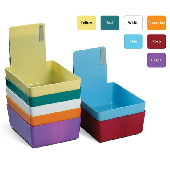 Plasdent 207MLP-2N Plastic Lab Pan With Metal Clip 7-1/16" X 5-5/8" X 2 3/8" Neon Blue