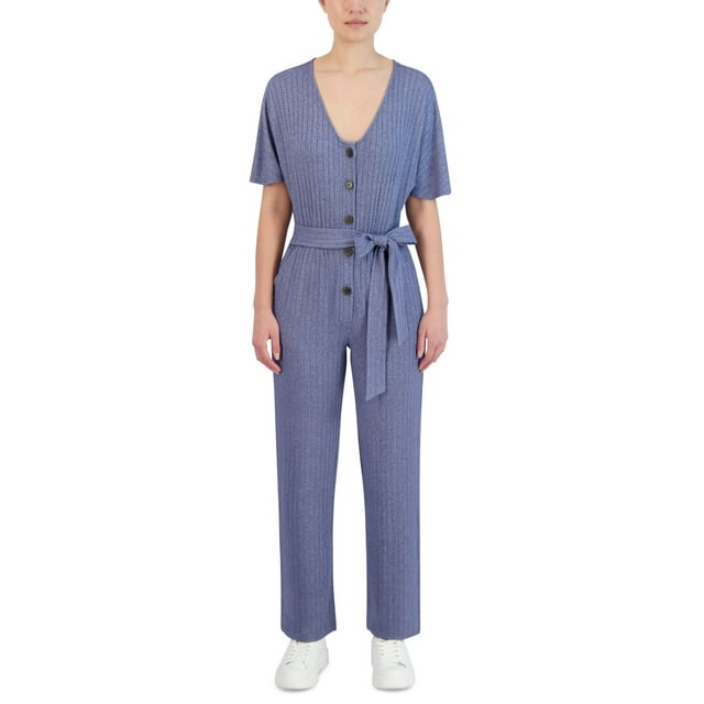Bcbgeneration Combinaison à Taille Nouée Côtelée pour Femmes, (Bleu,G