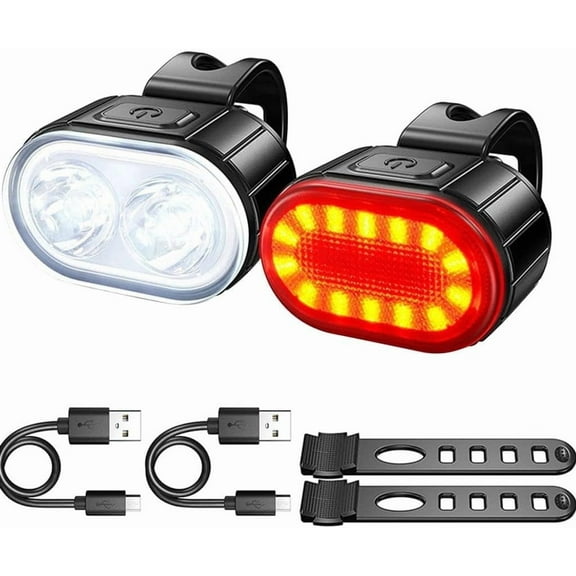 BYXAS Bike Lights, Rechargeable Bicycle Lights Set Super Bright 8 12 Modes, IPX6 Waterproof Bike Lights for Night Riding/Cycling Safety, Front and Back Taillight Reflectors, 58 Hrs Long Battery Life