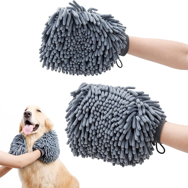 Guante de toallas para perros, toalla de secado rápido para perros, toalla de microfibra de chenilla para mascotas, guantes de aseo para perros sucios para mascotas grandes, medianas y pequeñas, superabsorbente, lavable a máquina, paquete de 2 Aleko Kuyhfg Bienvenido a Kuyhfg