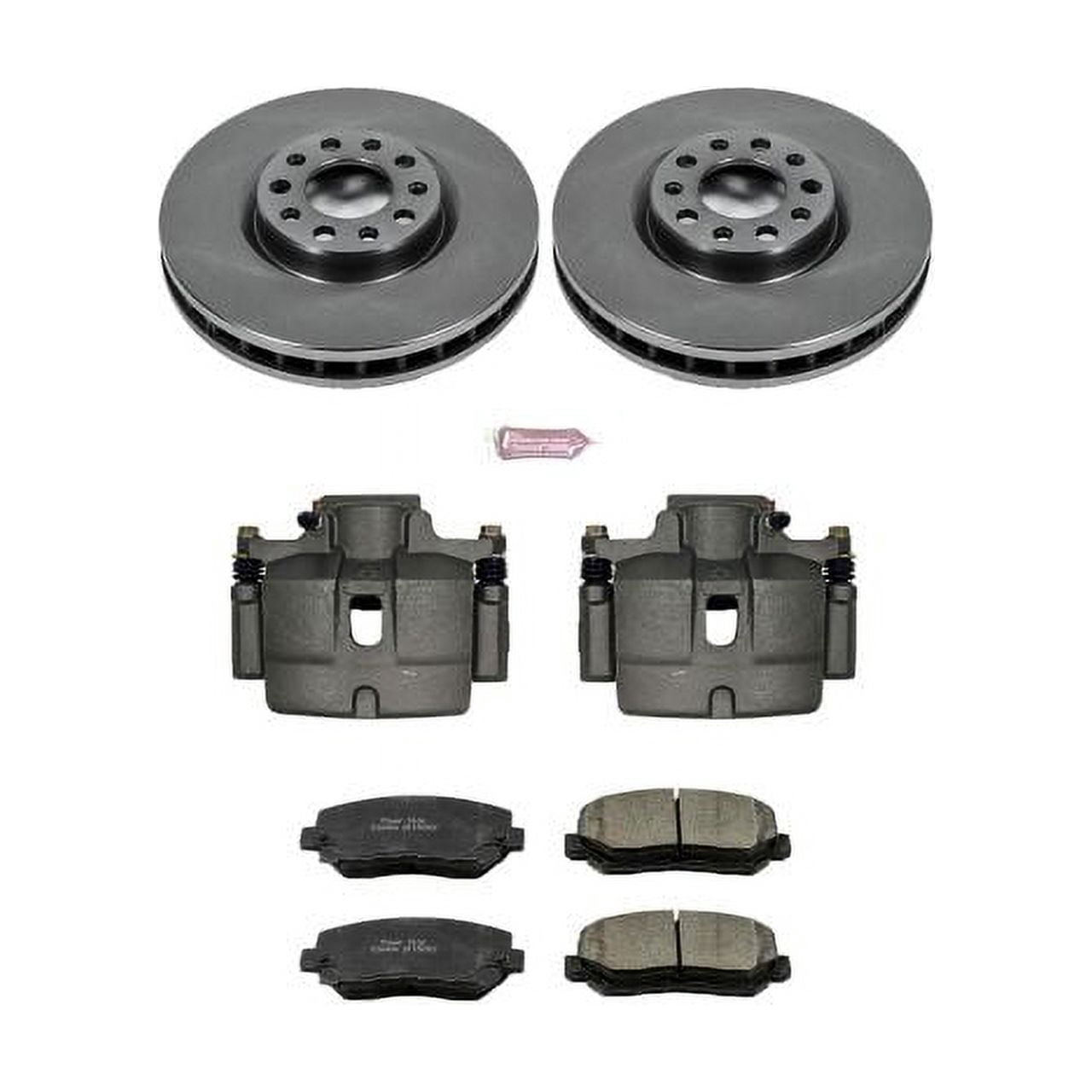 PowerStop Front Stock Replacement Brake Pad and Rotor Kit with Calipers Fits: CHRYSLER DODGE Select Models KCOE6372