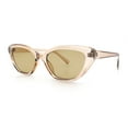 thumbnail image 4 of Womens Retro Classic Minimal Mod Thick Plastic Cat Eye Sunglasses All Beige, 4 of 8