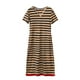 thumbnail image 3 of WILLBEST Vestidos Floreados para Mujer, Vestido de Verano Informal de Moda para Mujer, Vestido Largo de Manga Corta, Vestido Estilo Camiseta A Rayas, Vestido Largo con Bloques de Color Grande, 3 of 3