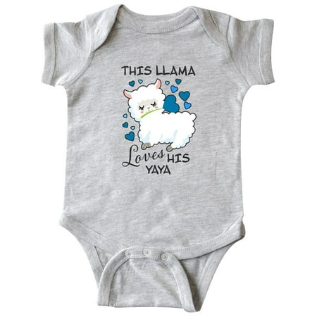 This Llama Loves His Yaya with Blue Hearts Infant Creeper