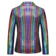 thumbnail image 3 of Yaoyar Men Stylish Two Button Color Shiny Sequins Stage Performance Casual Blazer Suit Jacket Coat Multicolor M, 3 of 8