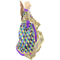 thumbnail image 2 of Santa's Workshop Indoor Home Christmas Decorative 16" Mardi Gras Angel Tree Topper, 2 of 4