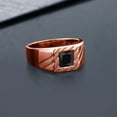thumbnail image 3 of Gem Stone King 1.70 Ct Princess Black Onyx 18K Rose Gold Plated Silver Men's Ring (Size 11), 3 of 3