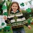 thumbnail image 2 of St Patricks Day Gender Neutral Knit Hoodie Sweatshirt for Kids with Print Cozy Hooded Pullover for Boys Girls Long Sleeve Dark Green 7 Years-8 Years, 2 of 6