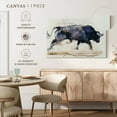 thumbnail image 5 of Elephant Stock Charging Bull 1998 Wall Art - Horizontal Canvas Wall Art - Living Room Wall Decor - Animal Canvas - White And Blue Decor By Mark Adlington - 24" x 16", 5 of 8