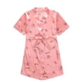 thumbnail image 2 of LYMAYTER 1-7Y Toddler Girls Silky Satin Kimono Robes Kids Baby Floral Short Bathrobes for Wedding Birthday Party Spa, 2 of 10