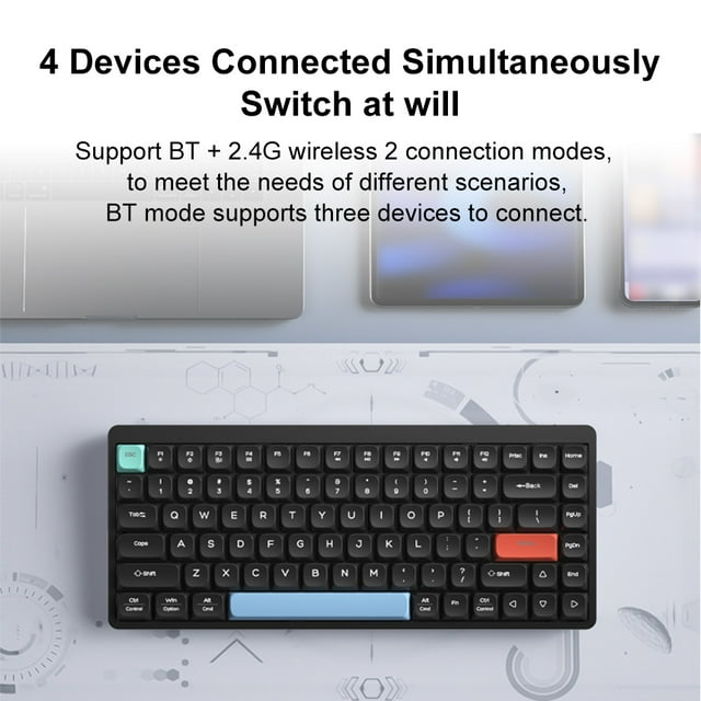 Keyboard,Dual-mode Round Battery Low Round Low No-conflict K84 Low Battery Support Bt5.0 K84 Os/windows Round Battery