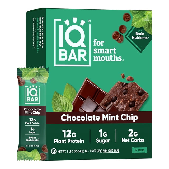 Brain and Body Plant Protein Bars - 7 Bar Sampler Pack - Gluten Free, High Fiber, Vegan Snacks - Low Sugar Meal Replacement