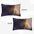 thumbnail image 2 of Lsque Purple Flower Lazy Cat Pattern Pillow Case – Soft & Cozy Throw Pillow Cover, Hypoallergenic Cushion Case for Sleeping Women with Envelope Closure-16"x24", 2 of 6