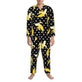 thumbnail image 3 of Wukai Banana Men's Long Sleeve Pajama Set,Long Sleeve Mens Sleepwear with Pockets & Front Fly-X-Large, 3 of 7