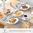 thumbnail image 2 of Veweet Series Fiona Juego De Vajilla De 30 Piezas Para 6 Platos Blancos, Juego De Vajilla De Porcelana Con Rayas Negras Y Grises, Incluye Platos De Postre, Platos Hondos, Platos Llanos, Tazas Y Platil, 2 of 5