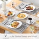 thumbnail image 2 of Veweet Series Fiona Juego De Vajilla De 30 Piezas Para 6 Platos Blancos, Juego De Vajilla De Porcelana Con Rayas Negras Y Grises, Incluye Platos De Postre, Platos Hondos, Platos Llanos, Tazas Y Platil, 2 of 5